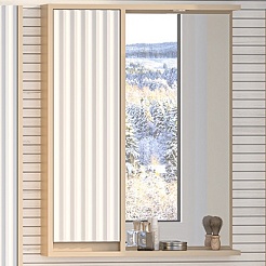 Brevita Зеркальный шкаф Balaton 65 L белый/бежевый – фотография-5