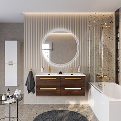 BelBagno Мебель для ванной Eco Cer-N 120 с 4 ящиками орех шоколад софт CZR-8073-120-2 ручки сатиновое золото – фотография-2