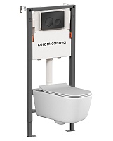 Ceramicanova Подвесной унитаз New Day Rimless с системой инсталляции Balance кнопка Circle черный матовый