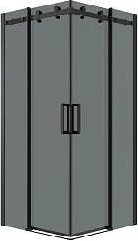 Grossman  Душевой уголок Classic 90x90x195 квадратный профиль черный матовый стекло тонированное – фотография-1