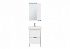 Aquanet Комплект мебели Гретта 60 new 2 ящика, белый – фотография-3