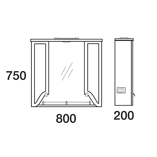 Merkana Зеркало-шкаф Пиллау 80 – фотография-2